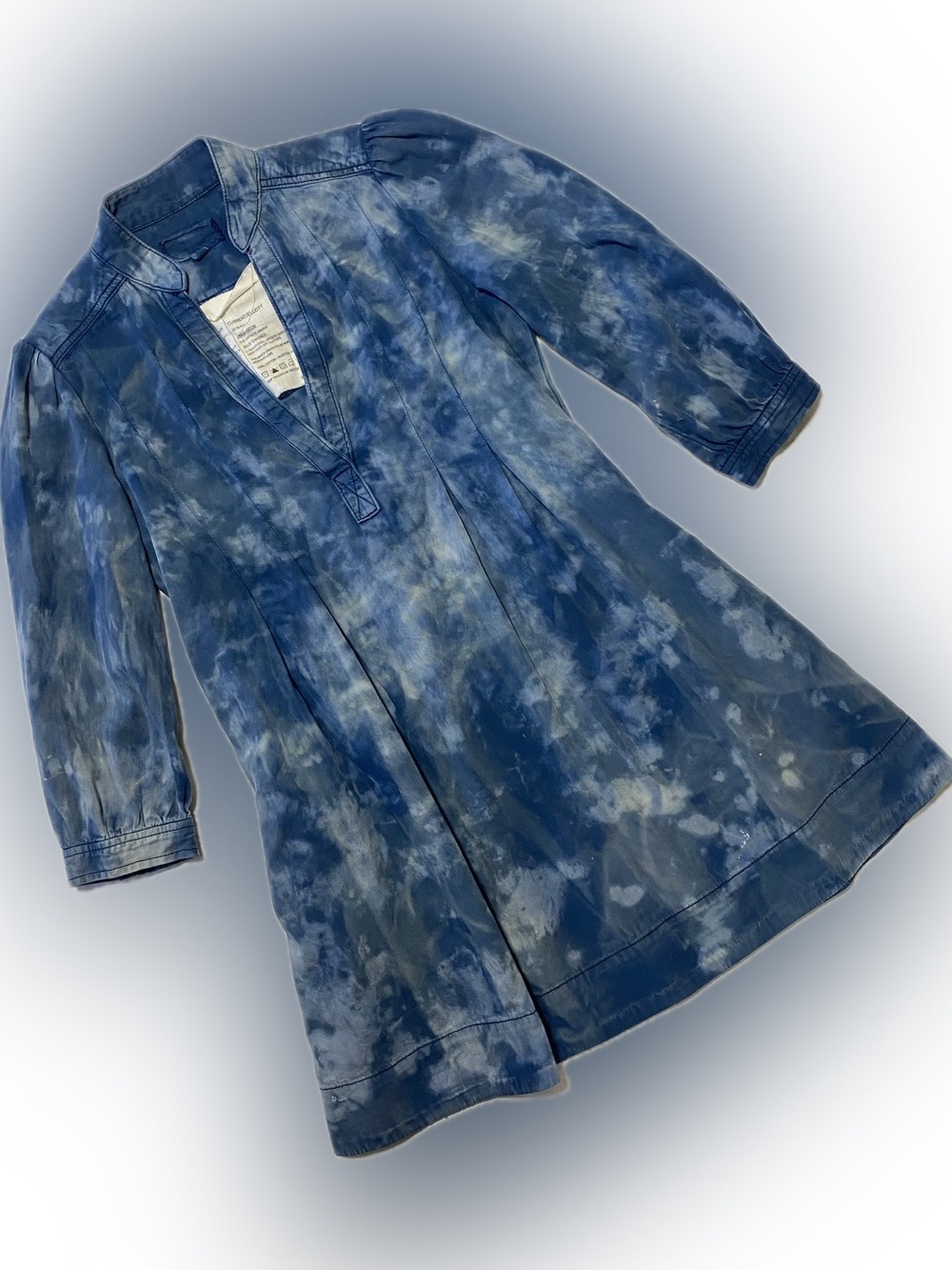 Current/Elliott distressed Indigo Tie-Dye Pullover Dress